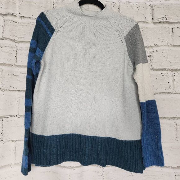 Zaket & Plover Womens Multicolor Stripe Funnel Neck Wool Blend Sweater Size XS - Picture 3 of 12